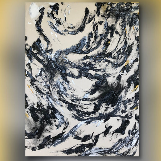 black and white abstract painting, trauma healing art, texture art, texture painting, abstract art hawaii, abstract artist hawaii