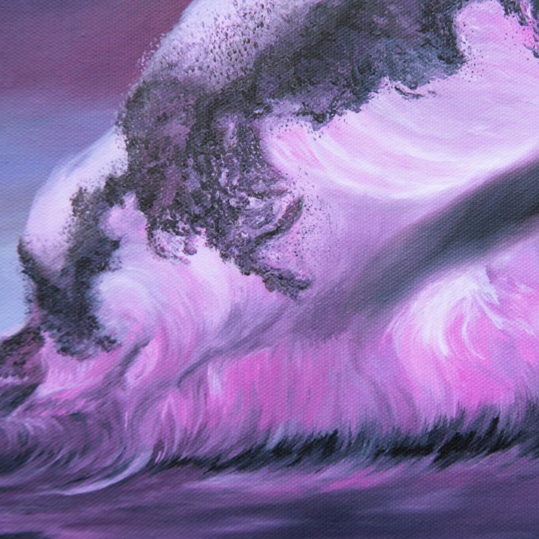 Pink Ocean wave north shore oahu hawaii art print Reiki Art Energy Art