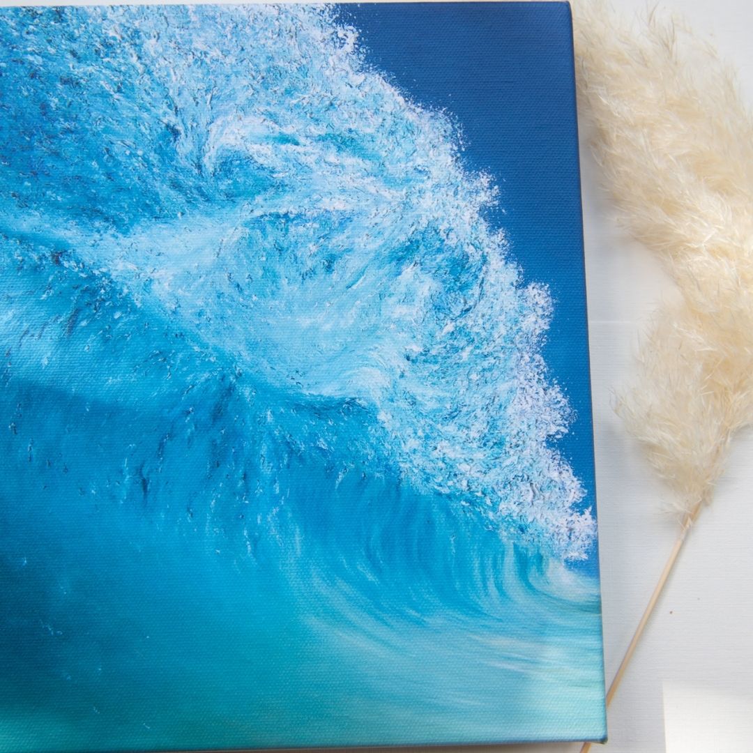 blue ocean hawaii art print oil painting art print