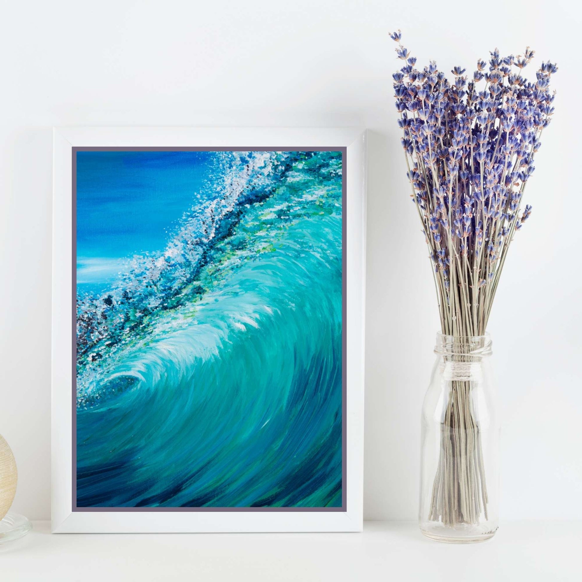 Blue ocean, blue wave, wave art print, hawaii art print, ocean waves