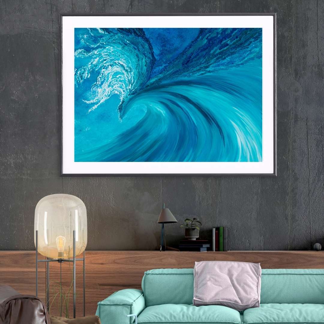 Blue, Turquoise ocean art print
