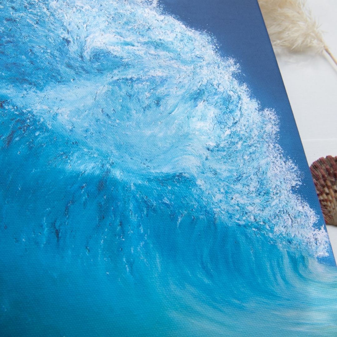 blue ocean hawaii art print oil painting art print