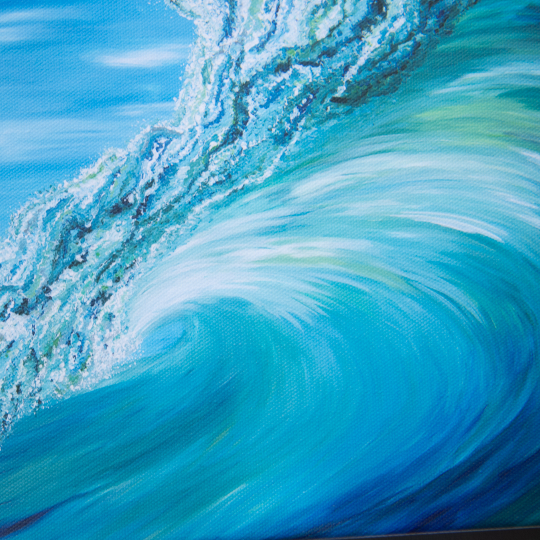 blue ocean wave north shore oahu hawaii art print