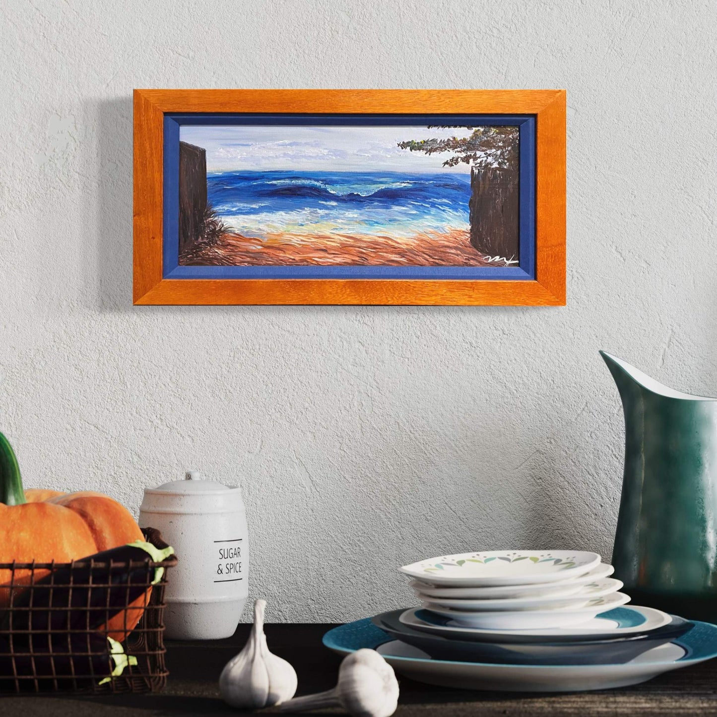 seascape hawaii, hawaii seascape art, hawaii art, framed original art, motion painting