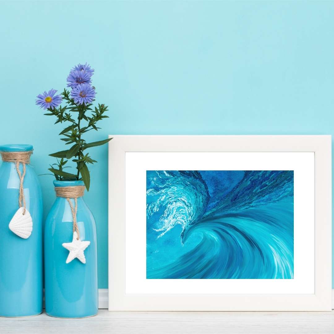 Blue, Turquoise ocean art print