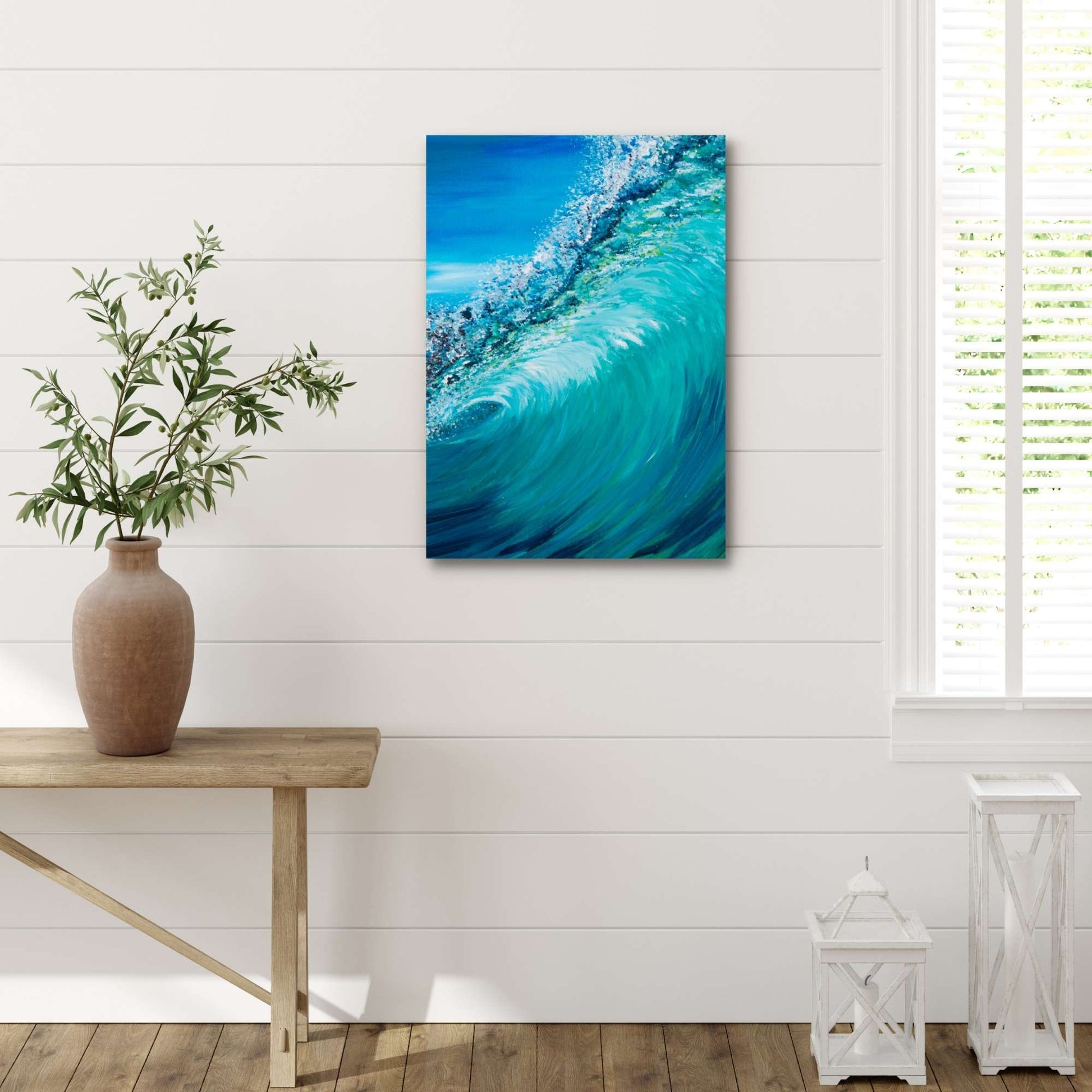 Blue ocean, blue wave, wave art print, hawaii art print, ocean waves
